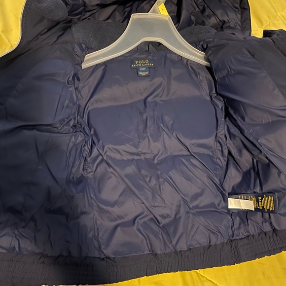 Girls Navy blue polo puffer coat - Picture 4 of 4